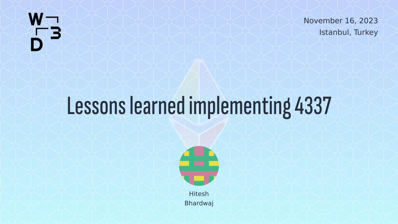 Lessons learned implementing 4337