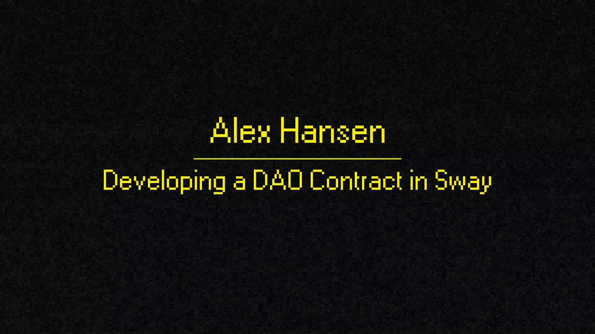 Developing a DAO Contract in Sway