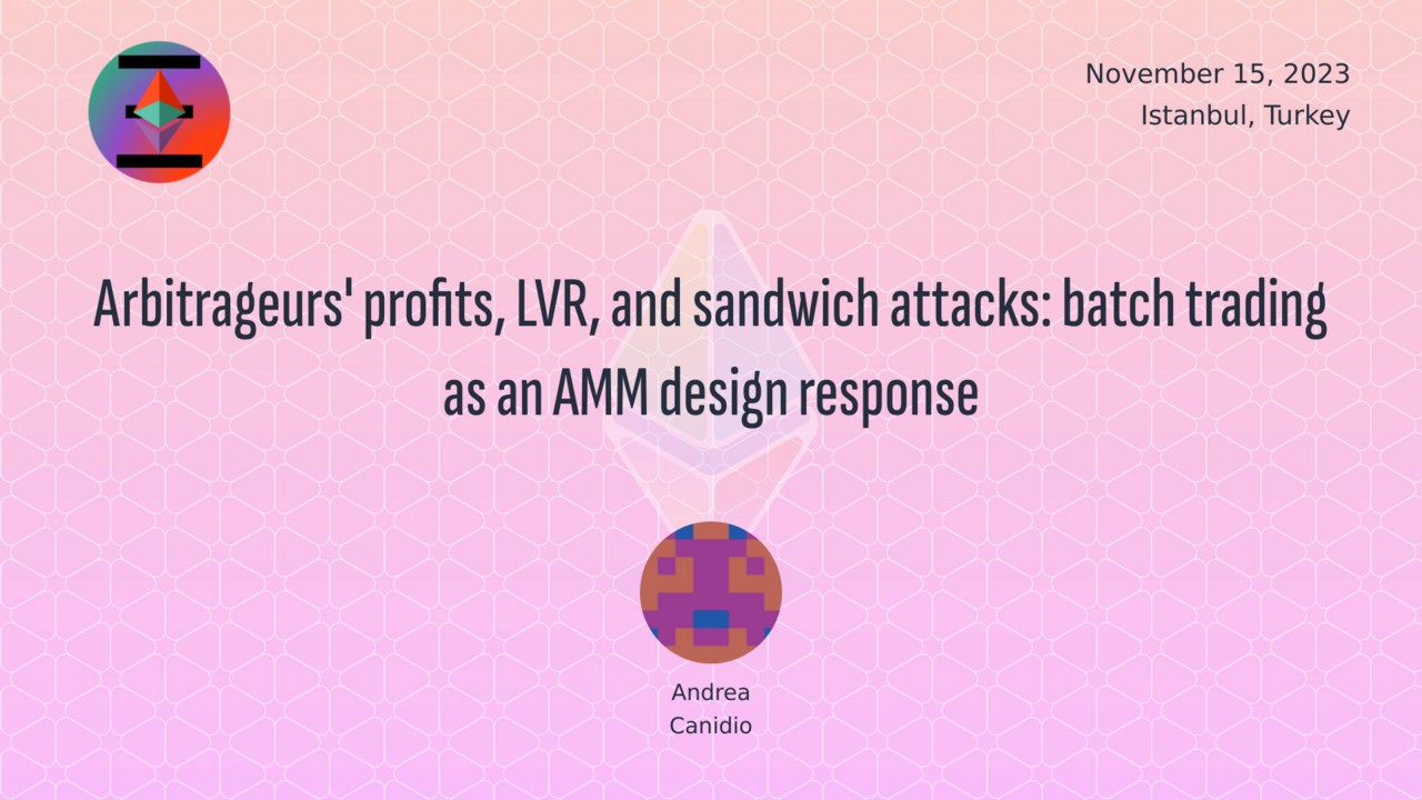 Arbitrageurs' profits, LVR, and sandwich attacks: batch trading as an AMM design response