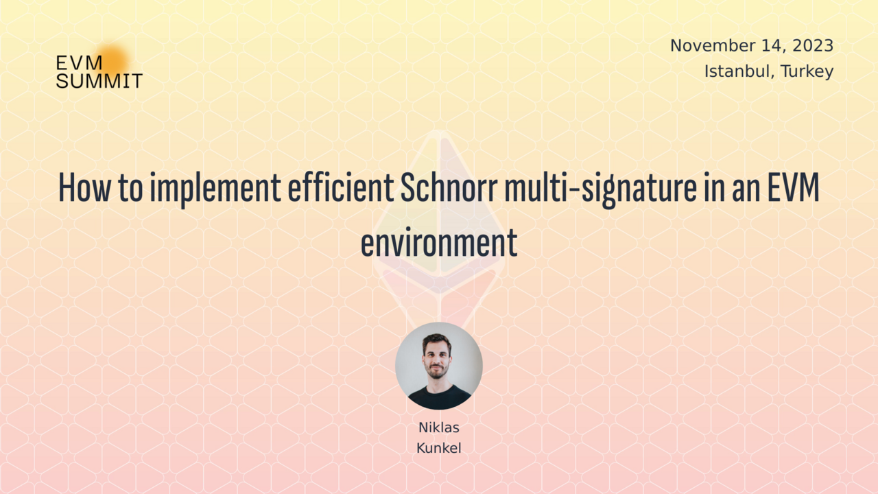 How to implement efficient Schnorr multi-signature in an EVM environment